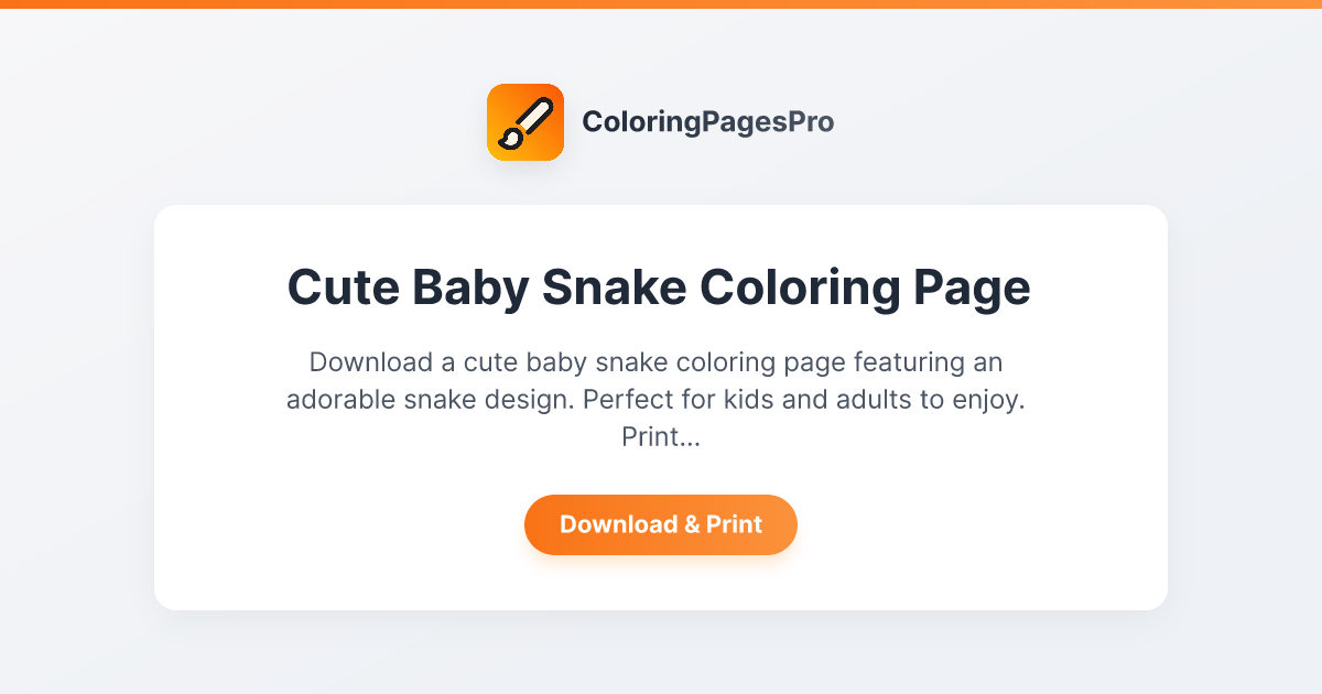 Cute Baby Snake Coloring Page - Free Printable